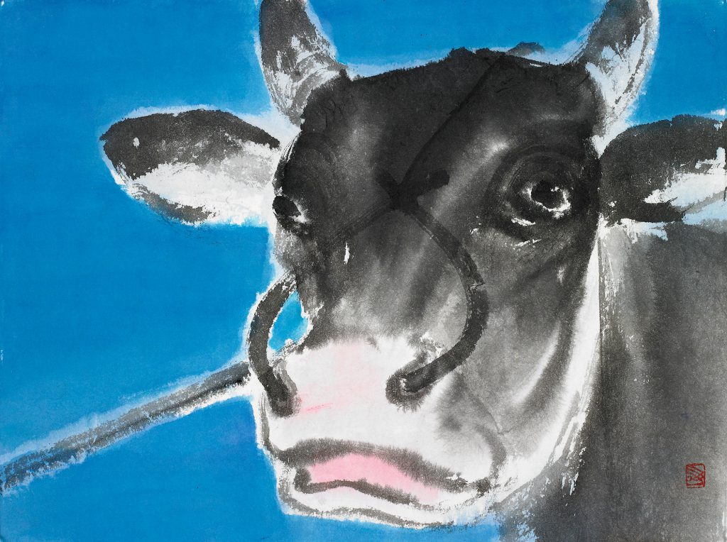 제 4 도 득우(得牛) 소를 얻다 한지에 수묵채색 36×47
