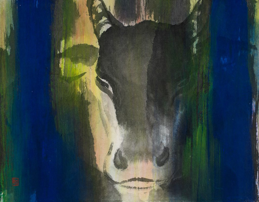 제 3 도 견우(見牛) 소를 보다 한지에 수묵채색 36×47